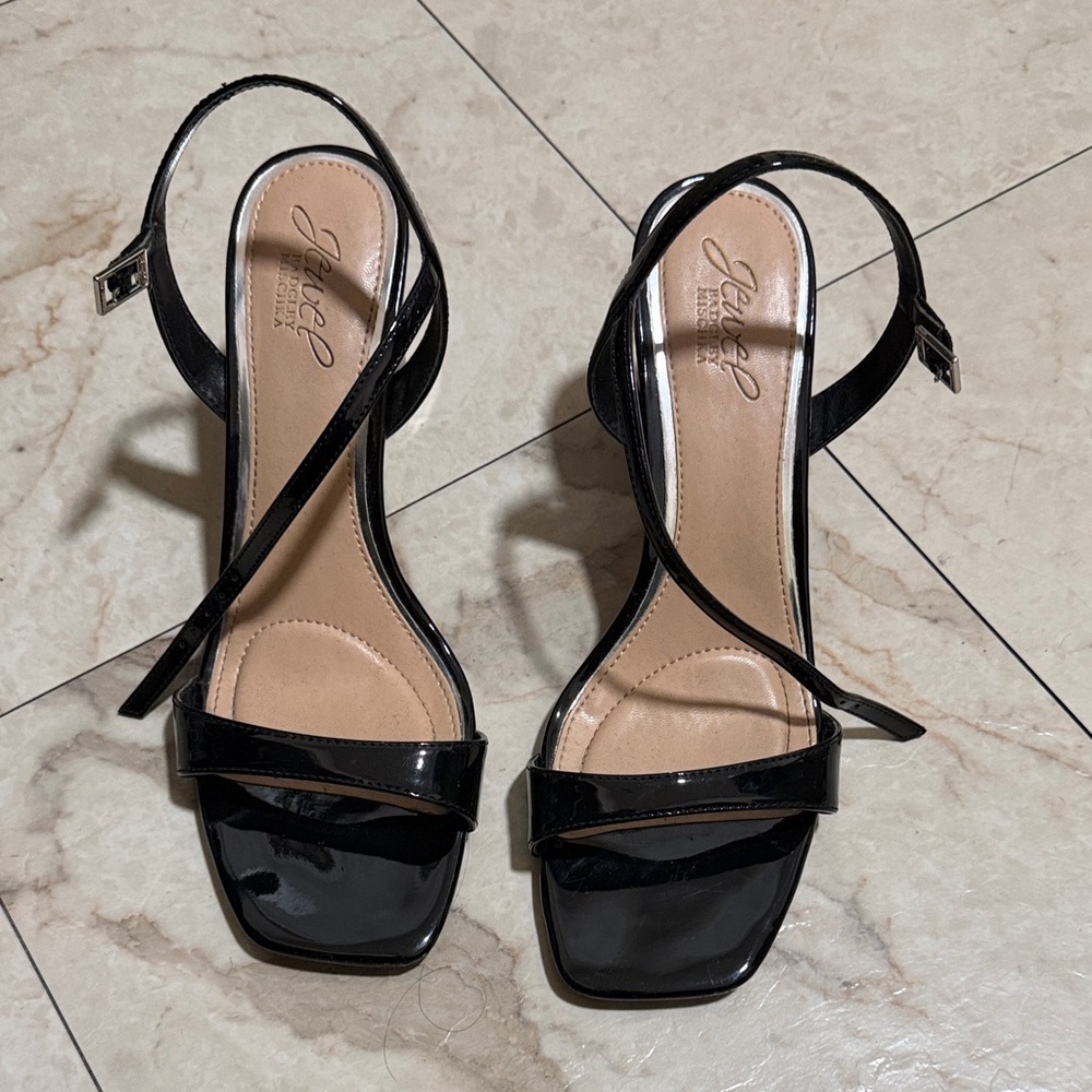 Jewel Badgley Mischka Black Patent Sandals